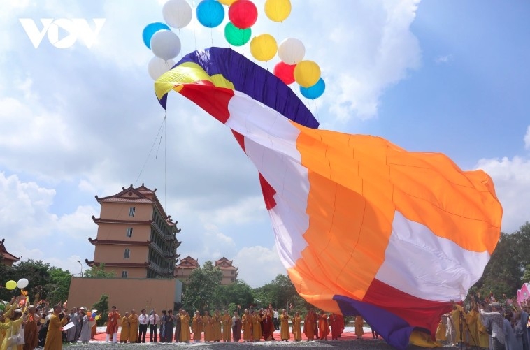 Buddhist flag-hoisting ceremony at UN Vesak 2025 celebration
